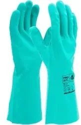 Fitzner Trivex Nitril Chemikalienschutzhandschuh, grün, 33 cm 72-9 , 1 Packung = 12 Paar, Größe 9