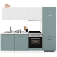 Held MÖBEL Küchenzeile »Visby«, ohne E-Geräte, Breite 240 cm für Kühlschrank und Geschirrspüler, grün