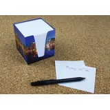 RNK RNK-Verlag Zettelbox Skyline weiß inkl. ca. 900 Notizzettel weiß, 1 St.