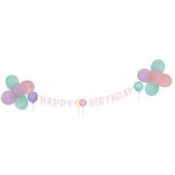 Deko Set Happy Birthday Pastell