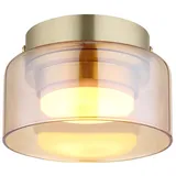 GLOBO Deckenleuchte Deckenlampe Esszimmerlampe amber goldfarben 1 flammig D 13 cm