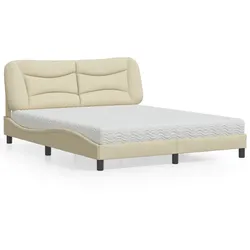 Bett mit Matratze – Creme, 160x200 cm – Komfort und Stil für dein Schlafzimmer