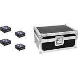 EUROLITE Set 4x AKKU Flat Light 3 sw + Case