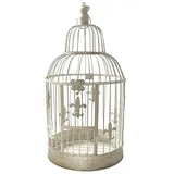Deko Vogelkäfig Lilie Nostalgie Voliere Landhausstil Antik-Weiß Groß 50cm