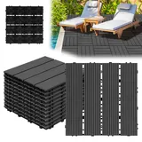 Tolletour Terrassenfliesen 7m2 Holzfliesen Für Terrasse Balkon Terrassenfliesen Holz Fliesen Mit Klicksystem 30x30 Cm 77 Stück Anthrazit