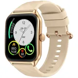 Zeblaze GTS 4 BT 49 mm Metallgehäuse Gold Silikonarmband Beige M