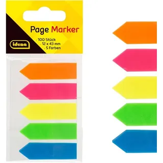 IDENA Page Marker Pfeil 5 Farben 12x43mm 100 Stück