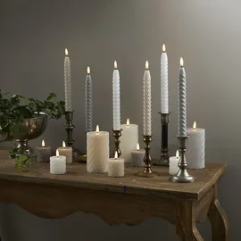 Star Trading Flamme Swirl LED Stumpenkerze 15 cm beige