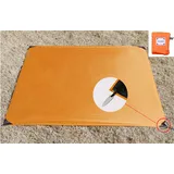 X-Labor Ultraleicht Mini Picknickdecke Stranddecke wasserdichte sandabweisende wärmeisoliert kompakt Nylon Tragbare Camingmatte Pocket Blanket orange 150x180 cm