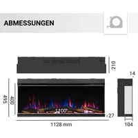 Balderia Elektrokamin schwarz Athena 44 1000/1500 Watt 49,5 x