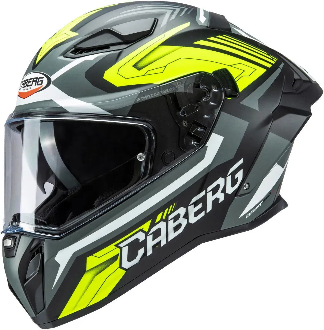 Caberg Drift Evo II Jamara Helm, zwart-grijs-geel, S Voorman