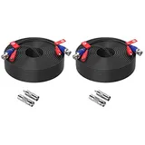 ZOSI 30 Meter BNC Video Kabel Erweiterungskabel mit BNC RCA Adapter für CCTV Überwachungskamera System, Schwarz