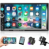 Podofo 2 DIN Autoradio Bluetooth Freisprechanruf 7 Zoll Touchscreen Spiegellink Doppel DIN Auto Radio USB/SD/TF/AUX FM mit Rückfahrkamera Lenkradsteuerung Fernbedienung