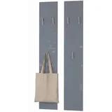 Vladon Garderobenpaneel Vladon 24 x 140 x 2 cm Grau Hochglanz