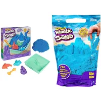 Kinetic Sand Sandbox Set Blau - mit 454 g original magischem kinetischem Sand aus Schweden & Beutel Blau, 907 g