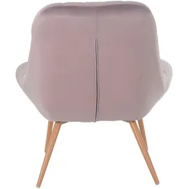 SalesFever Relaxsessel Toulon Samt 76 x 85 x 85,6 cm Rosa mit XXL-Steppung