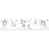 A.S. Création Borte selbstklebend Prinzessin Kinderzimmer 5 m x 15 cm Weiß-Rosa