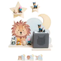 wunderwunsch® - Personalisiertes Tonie Regal für Kinderzimmer - Magnetisches Toniebox Regal für Toniebox & Figuren mit abgerundeten Ecken & Kanten (Löwe)