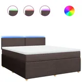 vidaXL Boxspringbett mit Matratze Dunkelbraun 180x200 cm Stoff