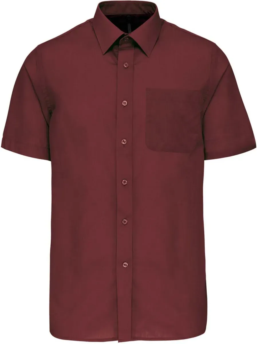 Kariban Herren Popeline Hemd 'Ace' kurzarm K551 wine 5XL