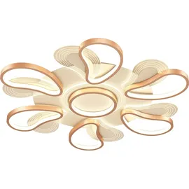 Eurotondisplay.com LED Deckenlampe 2139-6MS 82cm rosagold lackierte Metallrahmen Fernbedienung Lichtfarbe/Helligkeit einstellbar dimmbar Wohnzimmerleuchte Deckenlampe - Gold