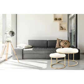 Kayoom Hocker Becky 825 2er-Set Kunststoff 60 x 41 x 60 cm Elfenbein/Gold
