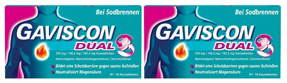 GAVISCON DUAL Kautabletten Doppelpack 2X16 St Kautabletten