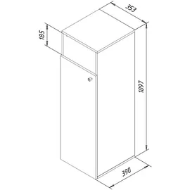 VCM Dreso XL Hochschrank 40 x 110 cm Weiß Holz/Kunststoff