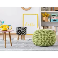 Amagohome Pouf Outdoor ø 55 o. 45cm Bodenkissen Sitzpouf Hocker wetterfest pflegeleicht & nachhaltig : ø 45 cm apfelgrün - lettuce green