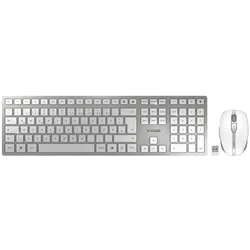 CHERRY DW 9100 Slim - Tastatur-und-Maus-Set wireless white/silver QWERTZ DE