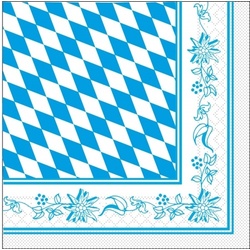 Mank Serviette Tissue Bayern 33 x 33 cm, 100 Stück - Volksfest Wiesn Bavaria bayerisch Rauten