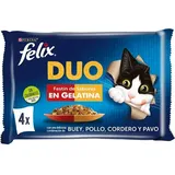 Purina Fantastic Duo 4x85g Katzenfutter Mit Rind Huhn Lamm Und Pute 12 Einheiten - Multicolor - One Size