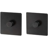 Wenko Turbo-Loc eckig Schwarz Klebepads, Befestigen ohne bohren, 2er-Set