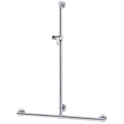 KEUCO Duschhandlauf Plan Care 34914, mit Brausestange, verchromt, 982/1263 mm 34914010911
