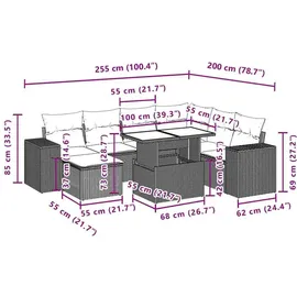 vidaXL Gartensofa-Set 8-tlg. schwarz