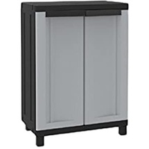 Terry 680b Kleiderschrank Schrank, Kunststoffschrank mit 2 Türen und einem Einlegeboden, für Innen- und Außenbereiche, 68x39x91,5 cm