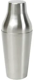 French Cocktail Shaker, 2-teilig, Cocktailmischer aus mattiertem Edelstahl, Fassungsvermögen: 800 ml