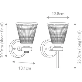 Elsteadlighting Gunnislake 1-flammige Wandleuchte, Weiß, poliertes Chrom - BATH-GUNNIS1-WPC