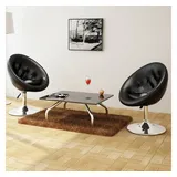 vidaXL Cocktailsessel 2 Stk. Schwarz Kunstleder