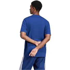 adidas Essentials 3-Streifen Single Jersey Kurzarm-T-Shirt Dark Blue / White L