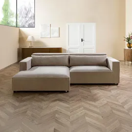 Livora Eckcouch Cord Velours 2-Sitzer Beige
