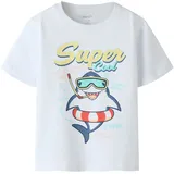 NAME IT T-Shirt NAME IT "NMMFYMZ SS NREG TOP BOX", Mädchen, Gr. 122/128, hellweiß, Jersey, Obermaterial: 95% Baumwolle, 5% Elasthan, bedruckt, unifarben, normal normal, Rundhals, Shirts T-Shirt, mit sommerlichem Frontmotiv