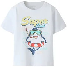 NAME IT T-Shirt NAME IT "NMMFYMZ SS NREG TOP BOX", Mädchen, Gr. 122/128, hellweiß, Jersey, Obermaterial: 95% Baumwolle, 5% Elasthan, bedruckt, unifarben, normal normal, Rundhals, Shirts T-Shirt, mit sommerlichem Frontmotiv