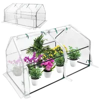 Aufun Mini-Gewächshaus Pflanzenwärmehaus Treibhaus Tomatenhaus mit Aufrollbare Tür, Tomatengewächshaus Foliengewächshaus für Außen und Innen, Hinterhof, 180 ×90×90 cm, Weiß