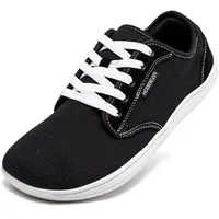 HOBIBEAR Unisex Weit Barfußschuhe Minimalistische Barfuss Schuhe Herren Damen Outdoor Trail Running Walking Schuhe(Schwarz/weiß, EU 39) - 39 EU