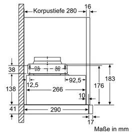 Constructa CD30677 Flachschirmhaube 60 cm Silbermetallic