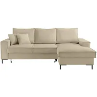 Luma-home Ecksofa, mit Schlaffunktion und Bettkasten 240/150/92 cm, Wellenfedern,