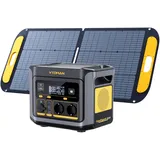 VTOMAN FlashSpeed 600 Tragbare Powerstation mit 110W Solarpanel - 499Wh/600W (Spitze 1200W) Schnellladung Solargenerator LiFePO4 Akku, 100W USB-C 70Min voll aufgeladen für Wohnmobil, Camping, Notfall