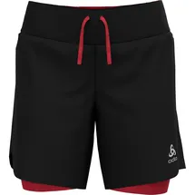 Odlo Damen 2-in-1 Laufshorts X-ALP TRAIL 6 INCH, black - american beauty, M