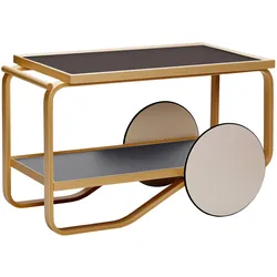 Artek - 901 Servierwagen, Linoleum schwarz